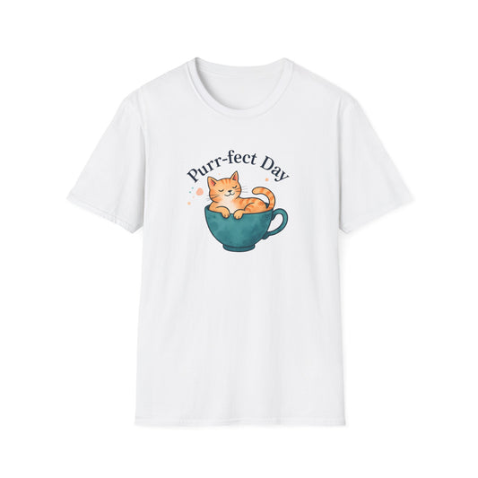 Camiseta de gato en taza de té