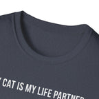 Cat Paw Partner T‑Shirt — "My Cat Is My Life Partner" Cute Cat Lover Tee