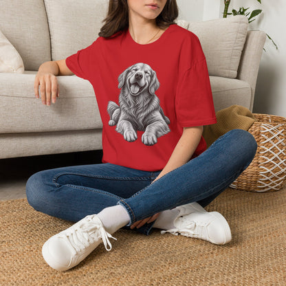 Golden Retriever Portrait T-Shirt — Smiling Dog Graphic Tee for Dog Lovers