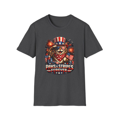 Patriotic Paws T-Shirt — “Paws & Stripes Forever” 4th of July Graphic Tee