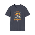 Camiseta "Live Love Meow": una linda camiseta con estampado de pata de gato para amantes de los gatos