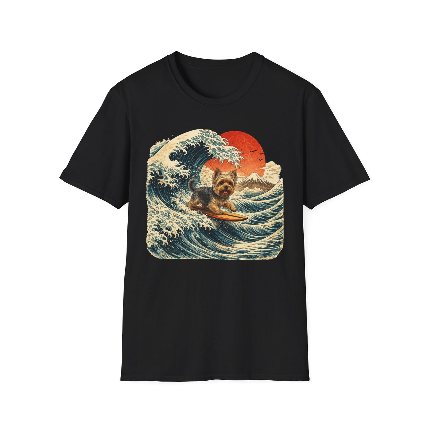 Yorkshire Terrier Wave T-Shirt — Japanese Wave Surf Dog Graphic Tee