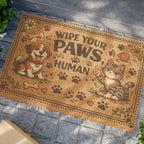 Doormat - "Wipe Your Paws Human" Pet Welcome Mat