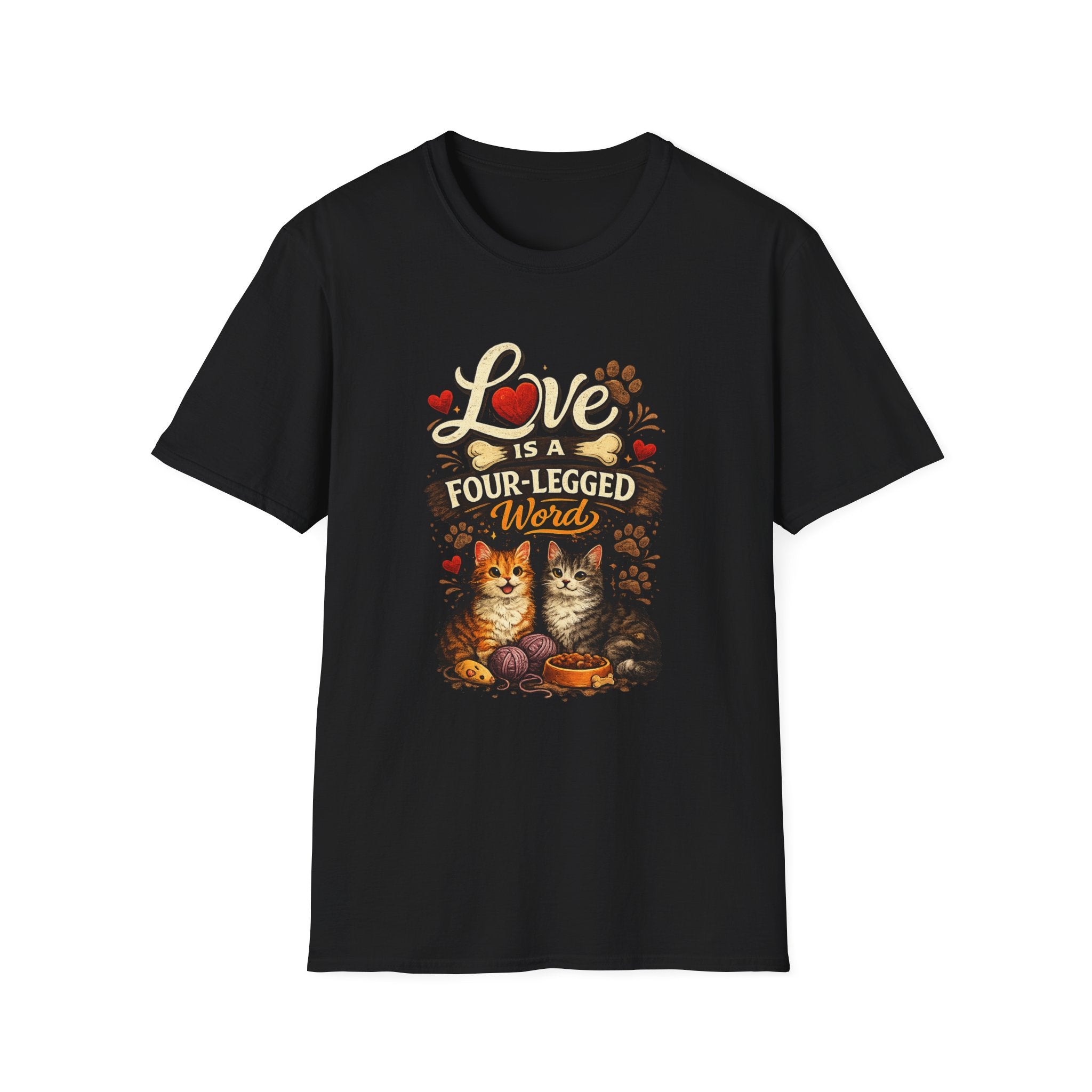 Cat Lover T-Shirt — "Love Is a Four-Legged Word" Graphic Tee