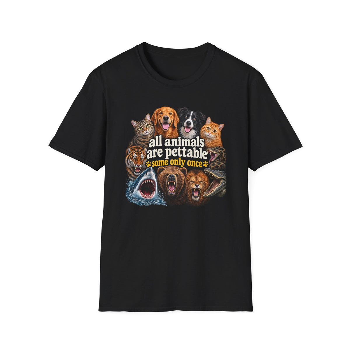 All Animals Are Pettable Graphic Tee – Funny Pet Lover T-Shirt