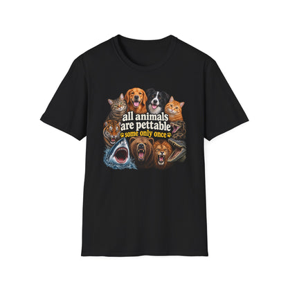 All Animals Are Pettable Graphic Tee – Funny Pet Lover T-Shirt
