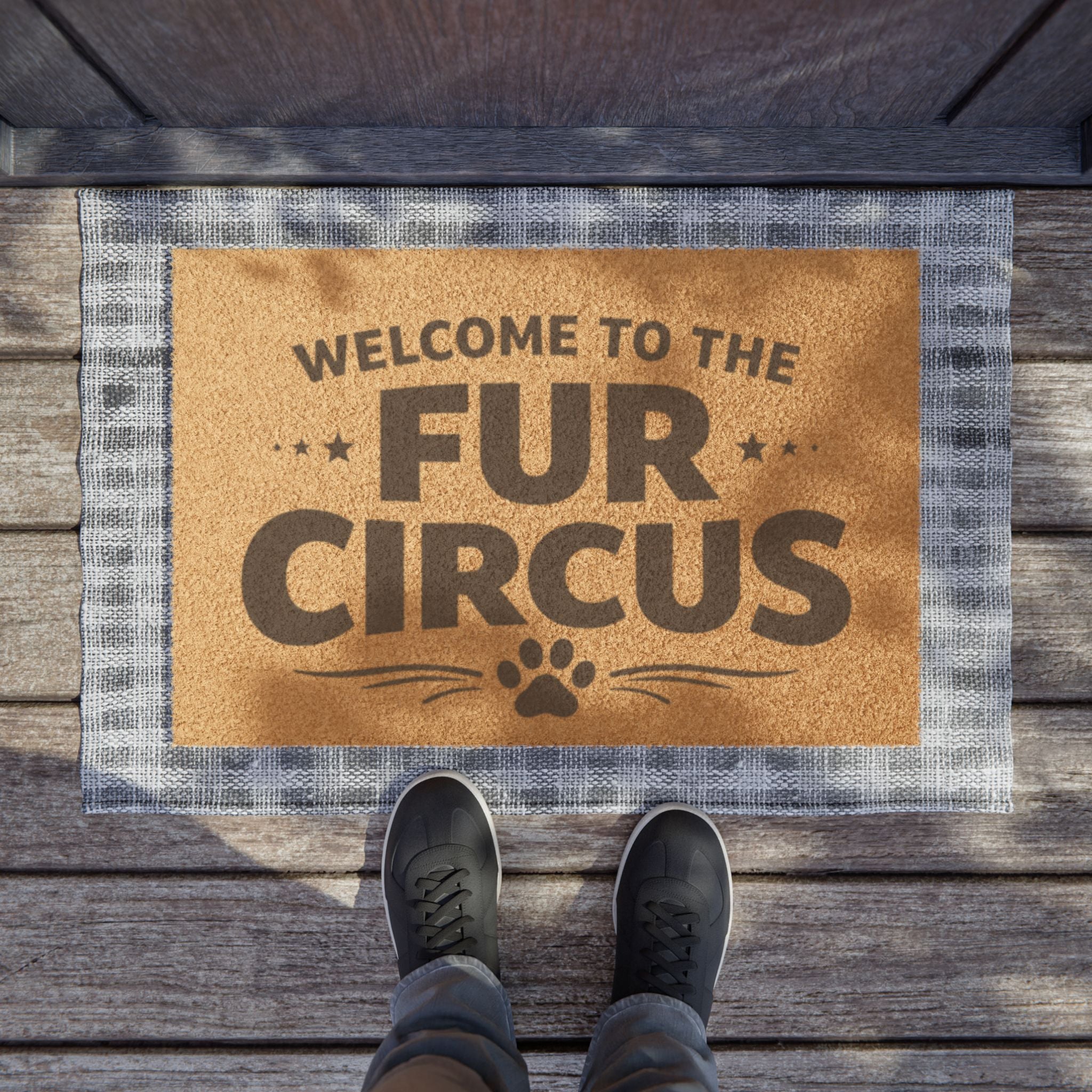 Doormat — "Welcome to the Fur Circus" Funny Pet Lover Coir Welcome Mat