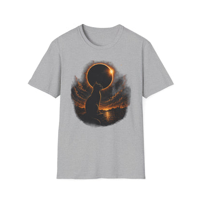 Eclipse Cat T-Shirt — Cosmic Solar Eclipse Cat Silhouette Tee