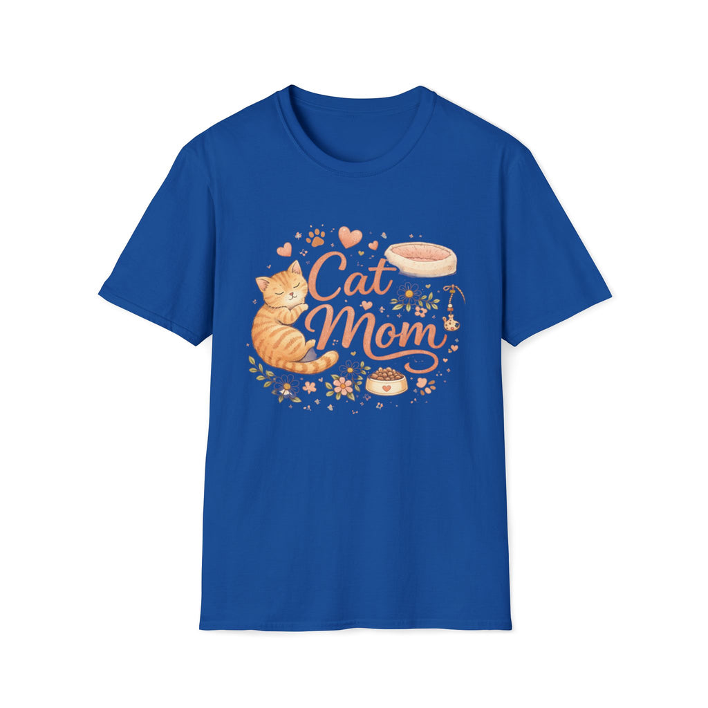 Cat Mom T-Shirt — Cute Orange Tabby Graphic Tee for Cat Lovers
