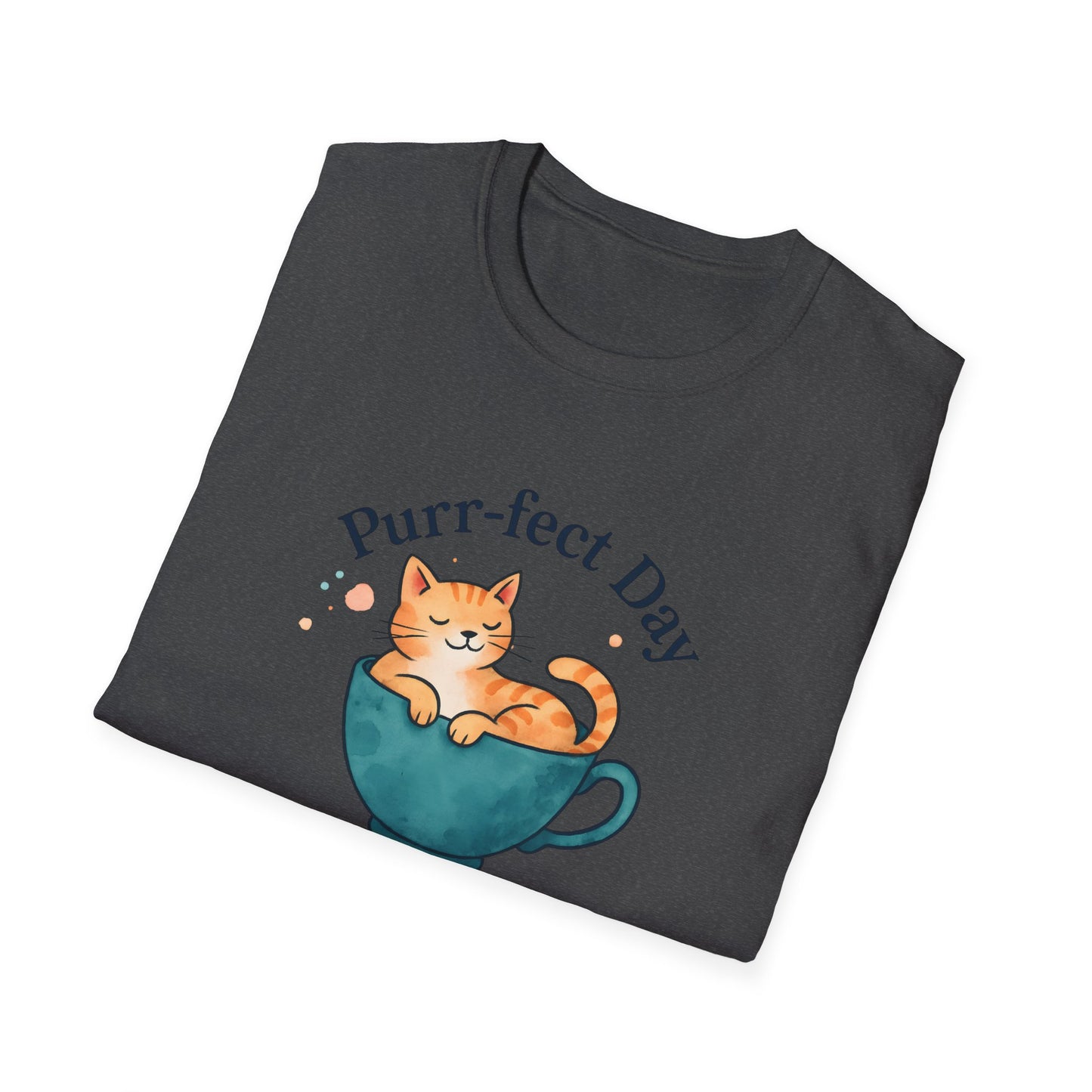 Camiseta de gato en taza de té