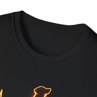 Dog Heartbeat T-Shirt — Neon Dog ECG Graphic Tee
