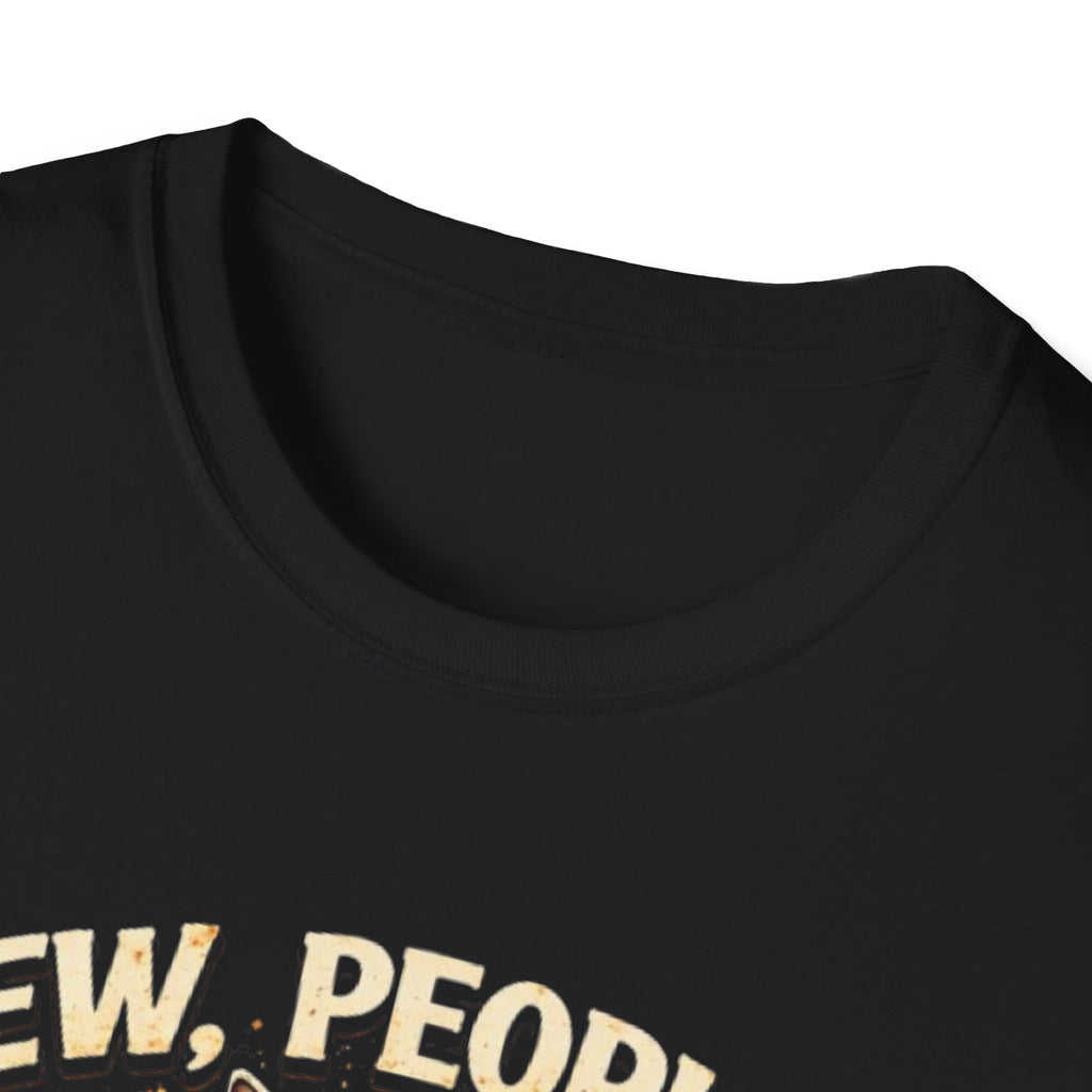Cat Coffee Vintage T-Shirt — "Ew, People" Retro Cat with Mug Graphic