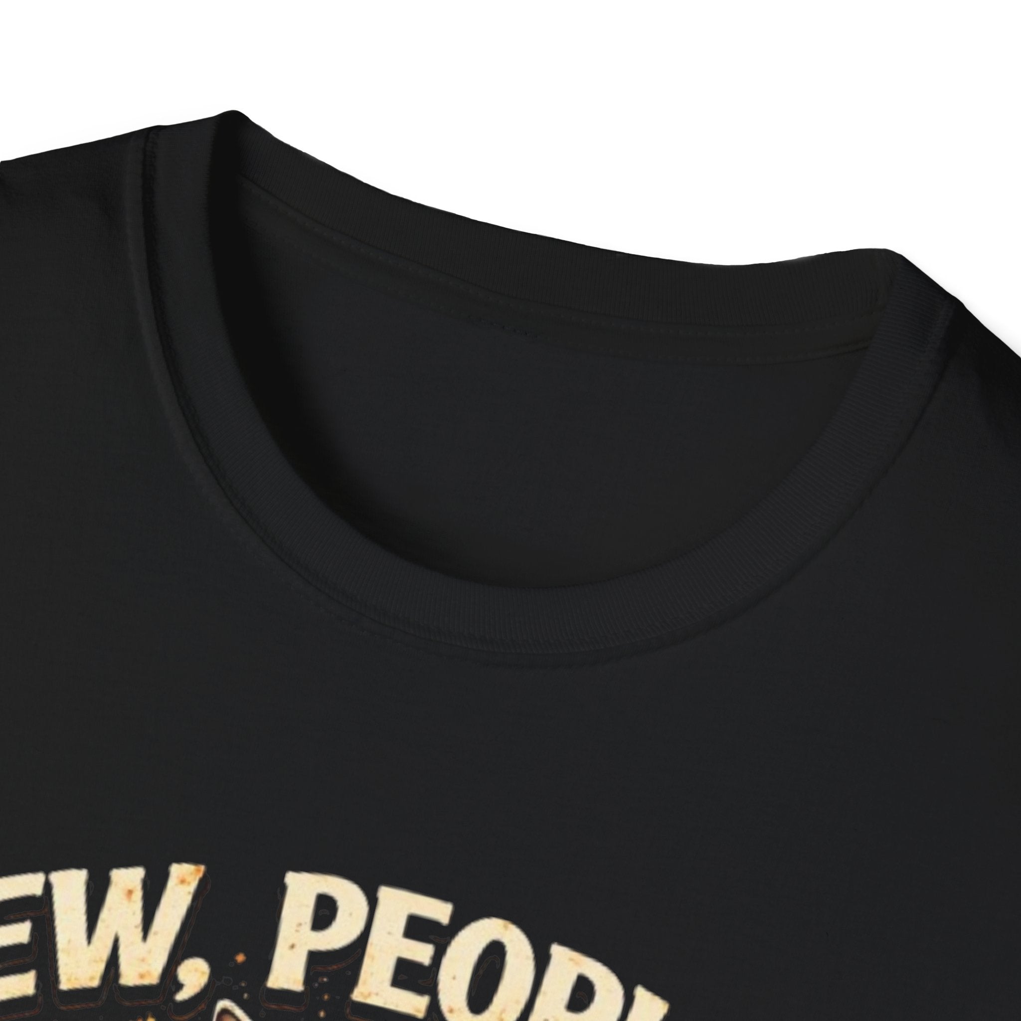 Cat Coffee Vintage T-Shirt — "Ew, People" Retro Cat with Mug Graphic