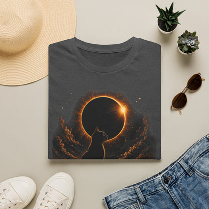 Eclipse Cat T-Shirt — Cosmic Solar Eclipse Cat Silhouette Tee