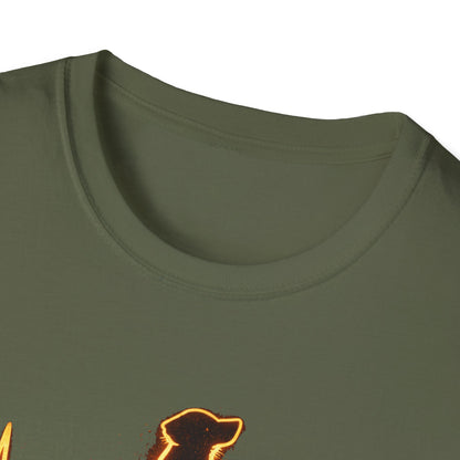Dog Heartbeat T-Shirt — Neon Dog ECG Graphic Tee