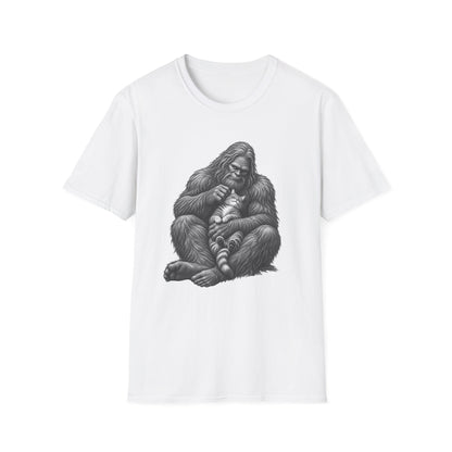 Bigfoot & Kitten T-Shirt — Cute Sasquatch Holding Cat Graphic Tee