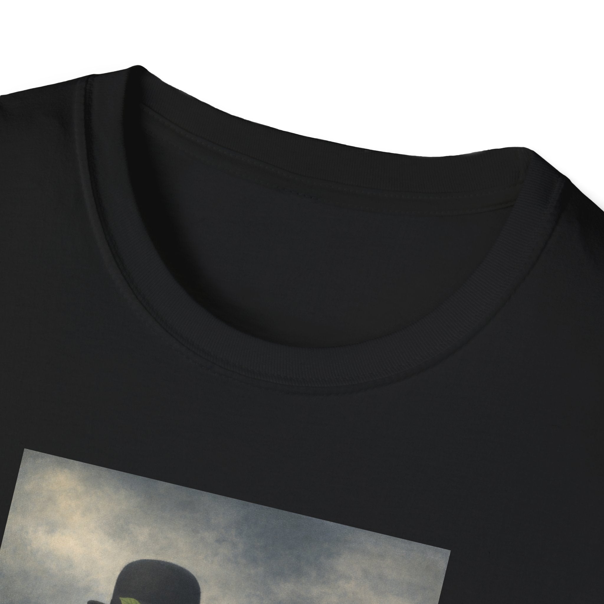 Surreal Magritte-Inspired Man with Apple T-Shirt — Vintage Surrealist Art Tee