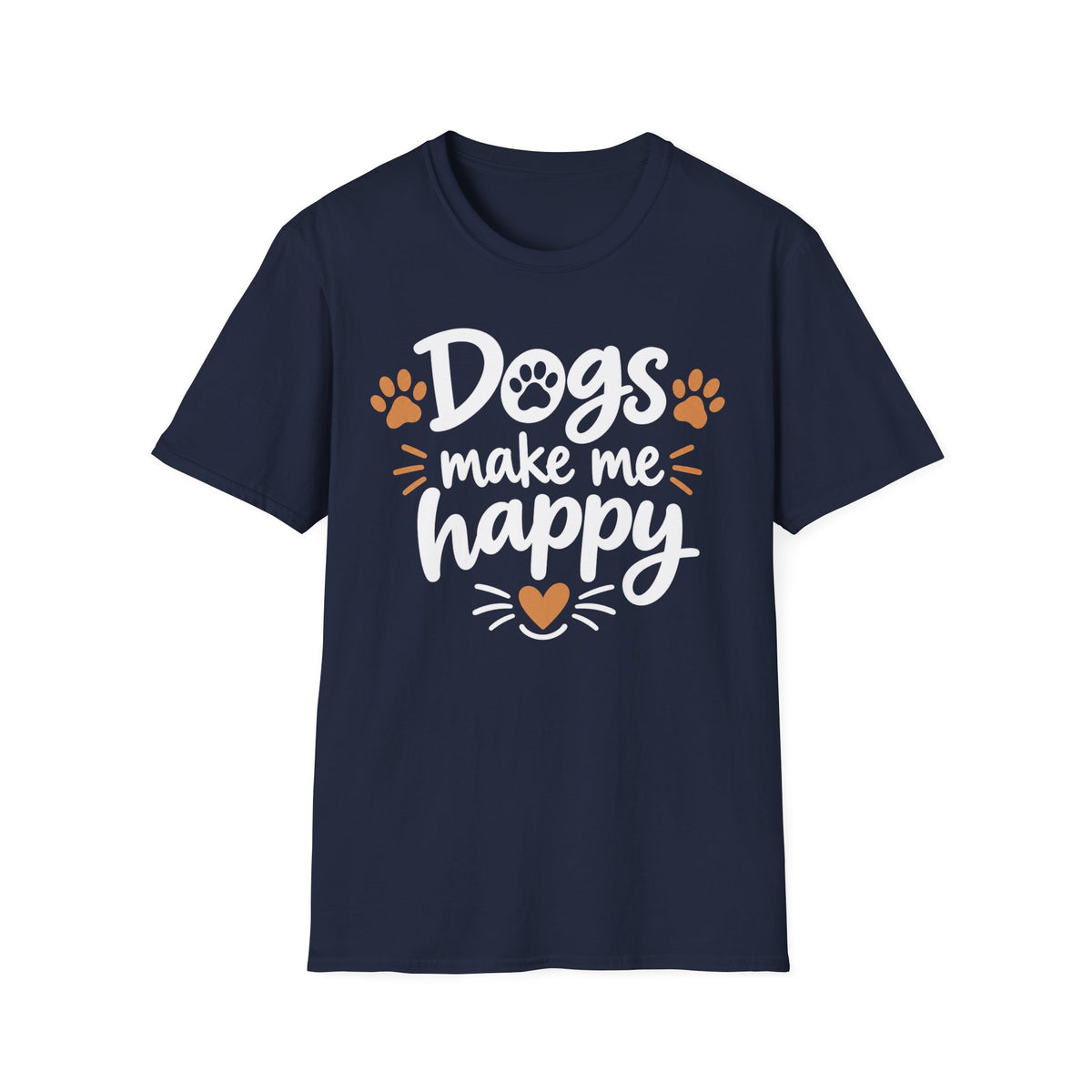 Dogs Make Me Happy T-Shirt — Cute Paw Print Dog Lover Tee