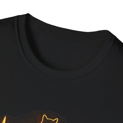 Camiseta con latido de gato — Camiseta con gráfico neón de pulso de gato