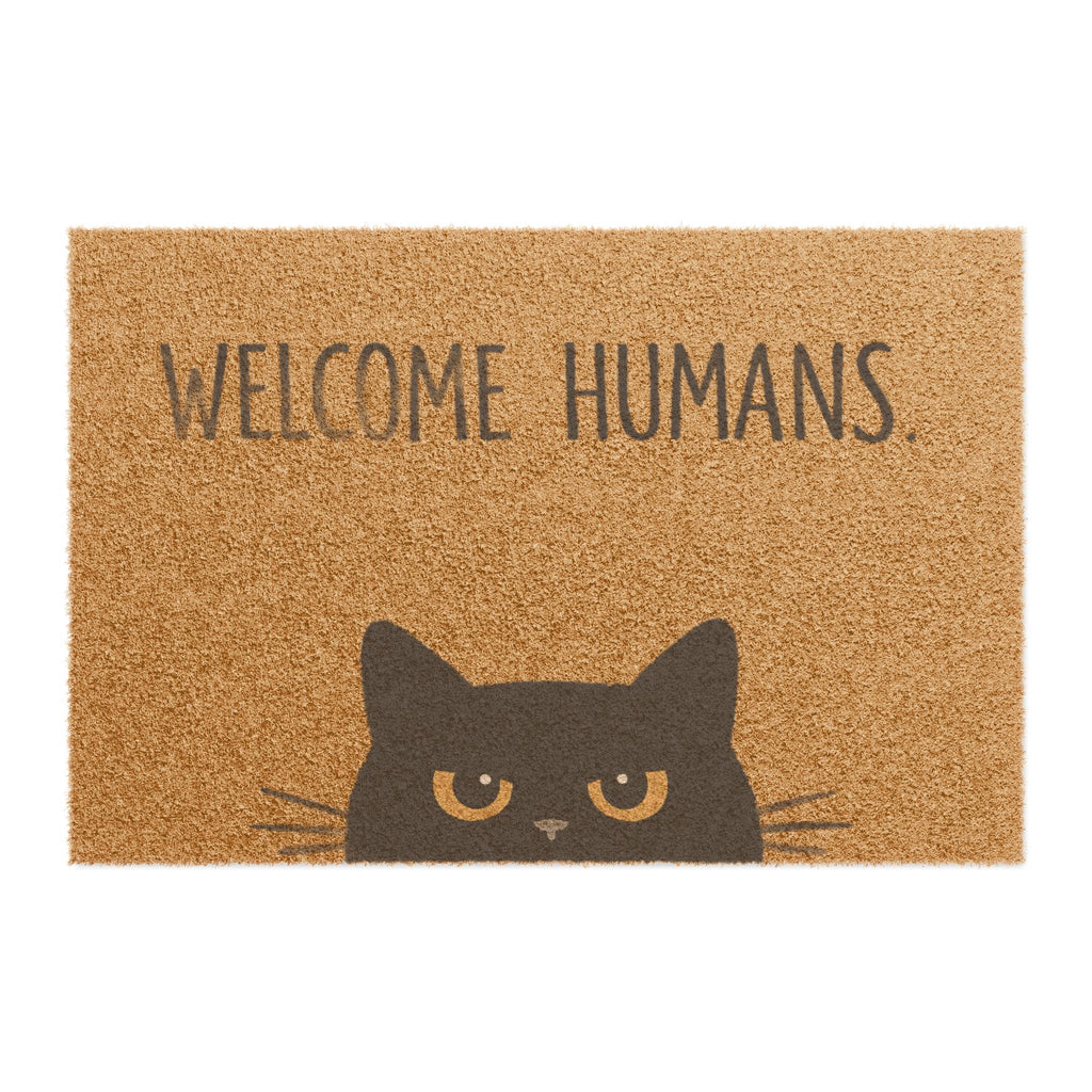 Welcome Humans Cat Doormat — Funny Indoor Outdoor Welcome Mat