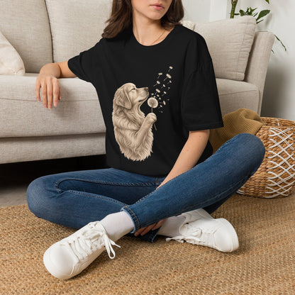 Golden Retriever Dandelion T-Shirt — Cute Dog Floral Tee