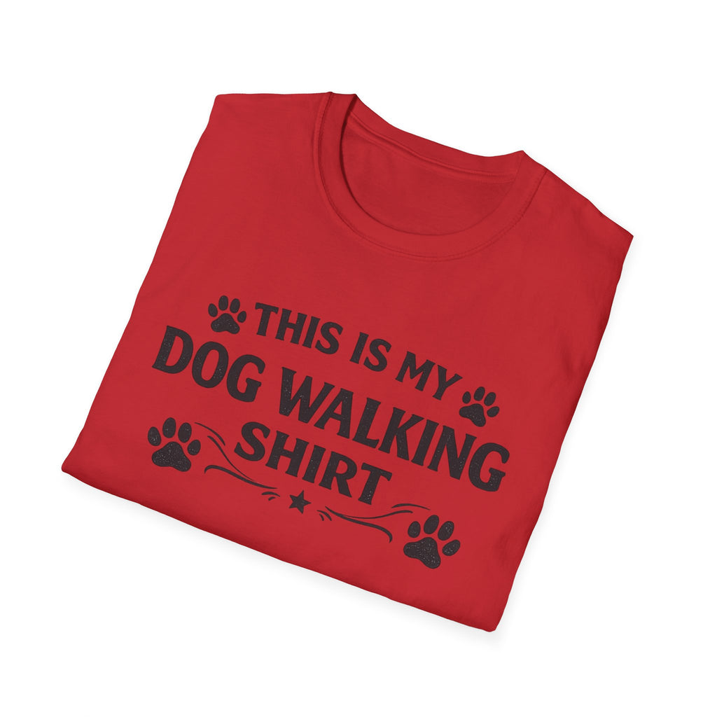 Dog Walking T-Shirt — "This Is My Dog Walking Shirt" Paw Print Tee
