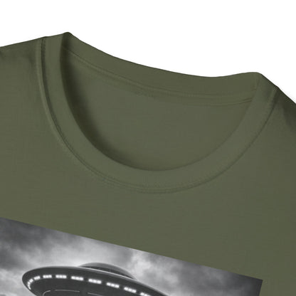Camiseta de gato OVNI Selfie: adorable camiseta con gráfico de gato con abducción extraterrestre