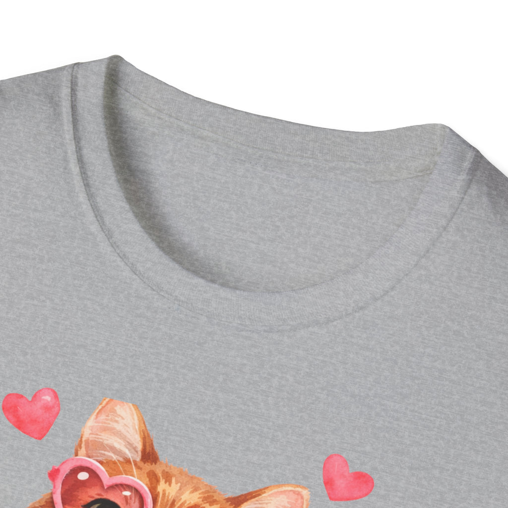 All You Need Is Love... and a Cat T-Shirt — Cute Heart Sunglasses Kitty Tee