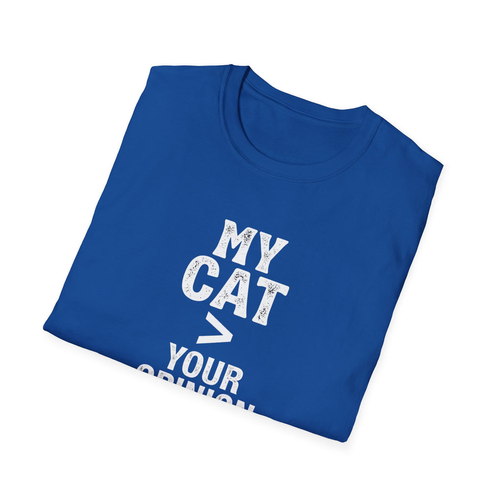 Cat Lover T‑Shirt — "My Cat > Your Opinion" Funny Pet Apparel