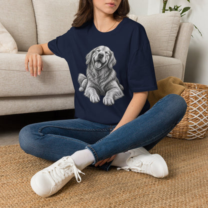 Golden Retriever Portrait T-Shirt — Smiling Dog Graphic Tee for Dog Lovers