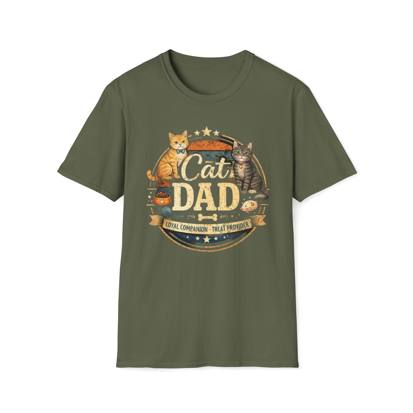 Camiseta "Papá Gato": Camiseta vintage para amantes de las mascotas con gatos y gráfico de "Papá Gato"