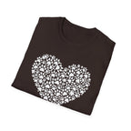 Paw Heart T-Shirt — White Doodle Paw Heart Graphic Tee