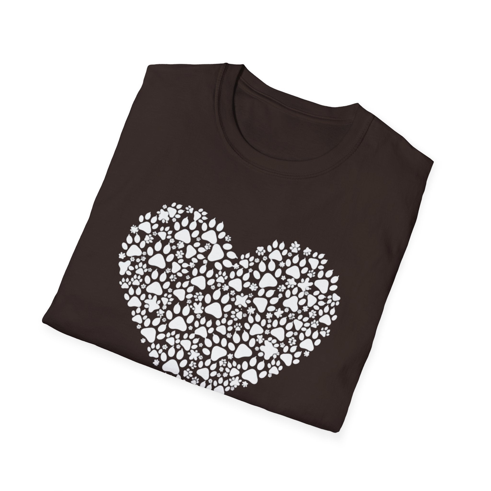 Paw Heart T-Shirt — White Doodle Paw Heart Graphic Tee