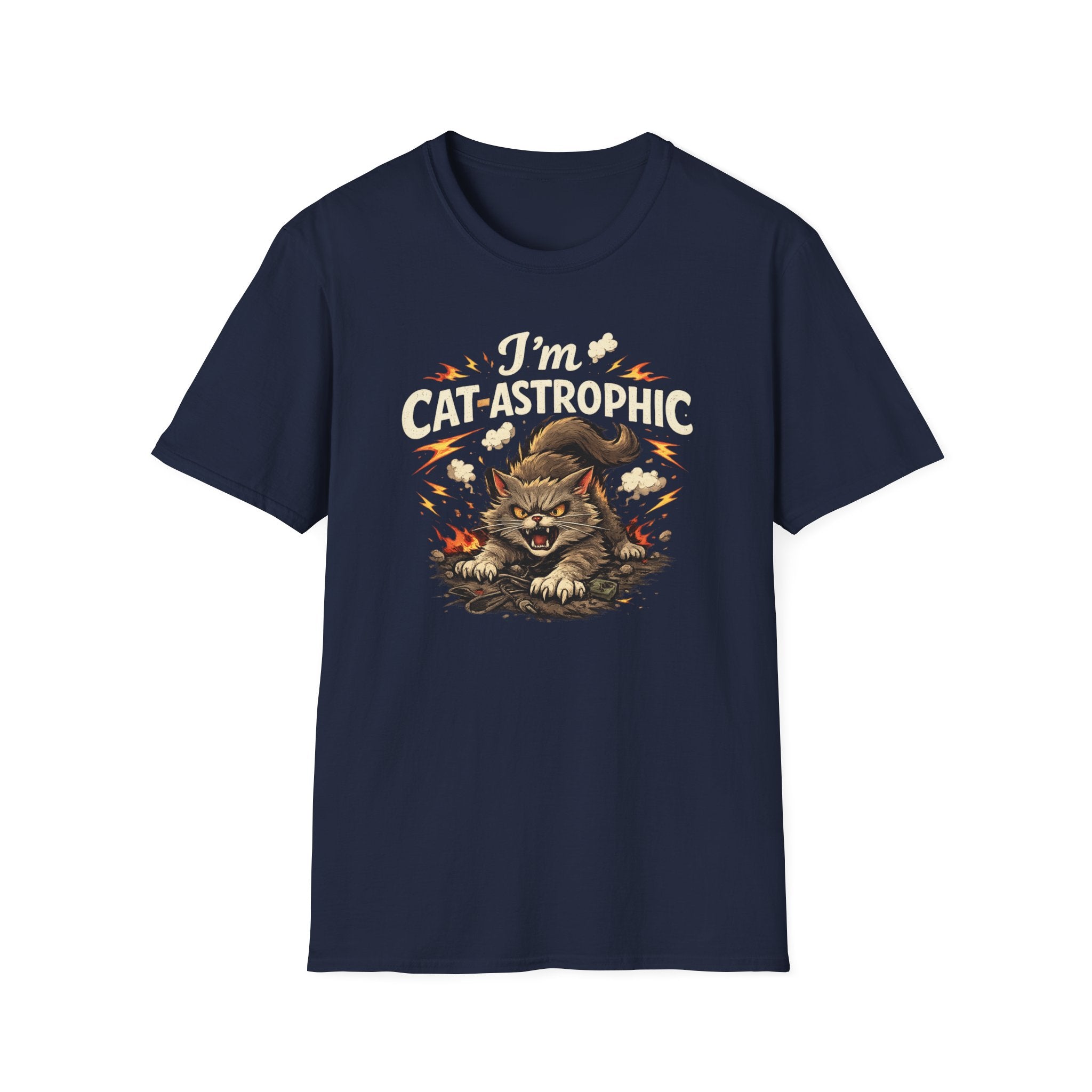 Cat-Astrophic T-Shirt — Funny Angry Cat Graphic Tee