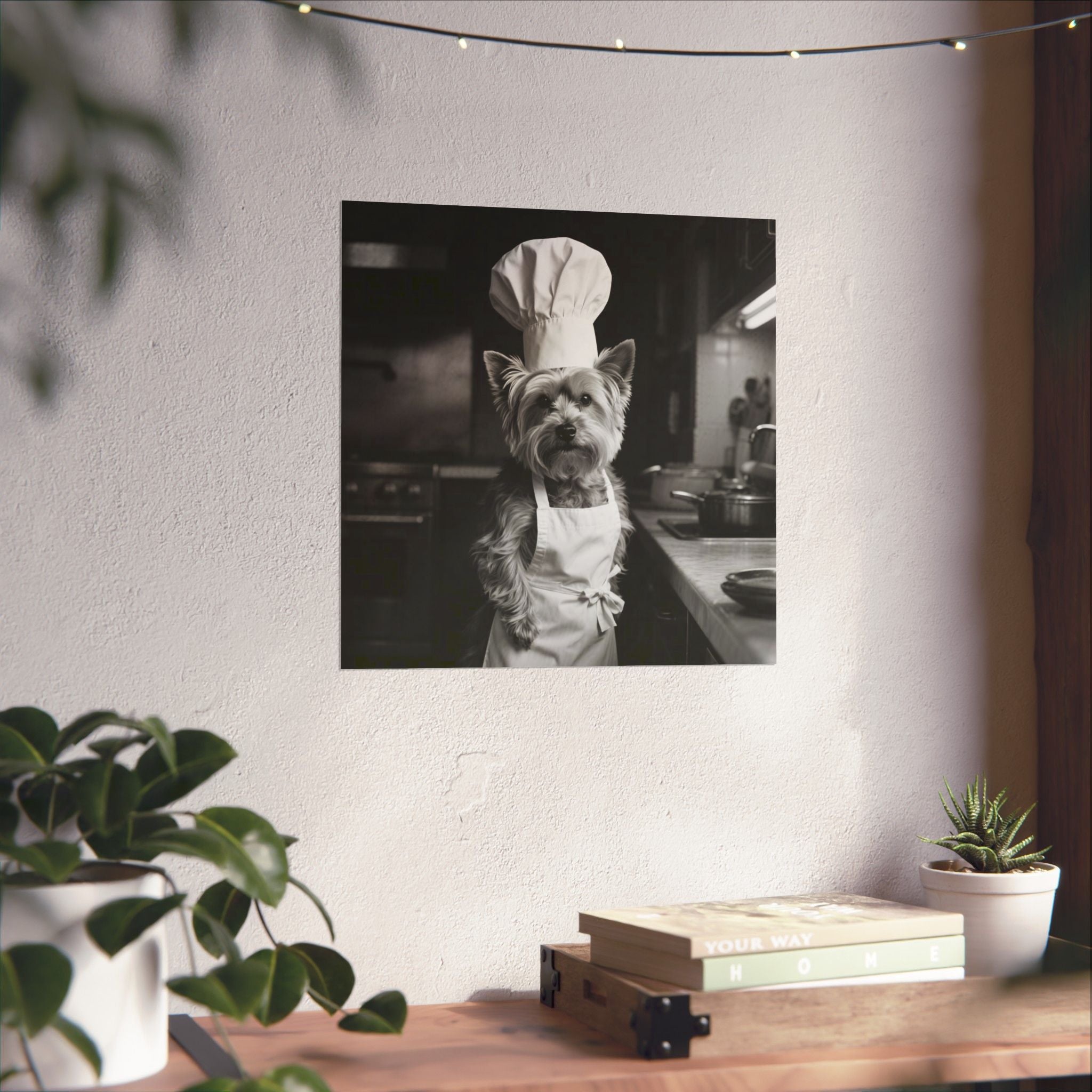 Chef Dog Poster — Matte Vertical Kitchen Wall Art (Yorkshire Terrier in Chef Hat)