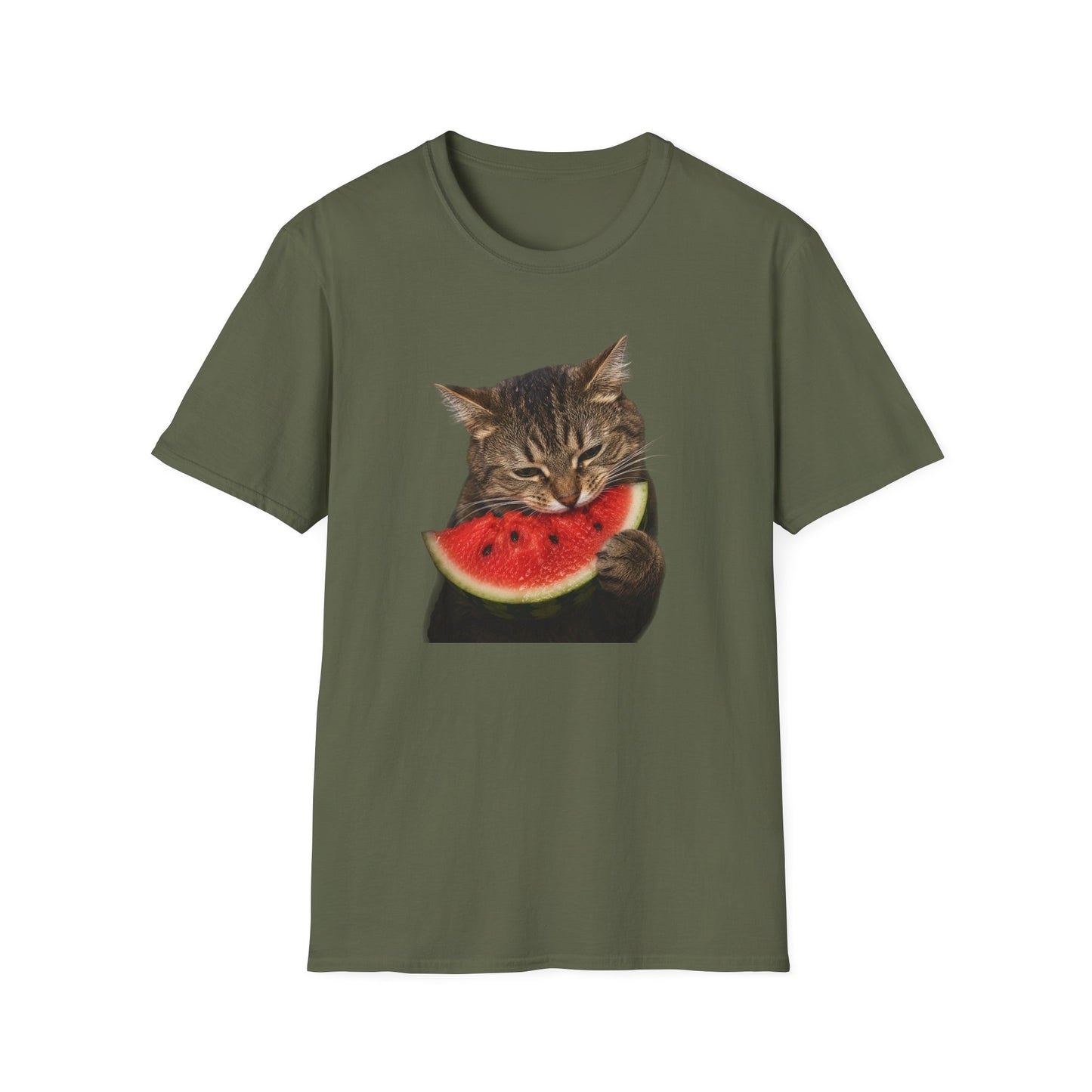 Cat Eating Watermelon T‑Shirt — Cute Summer Cat Graphic Tee