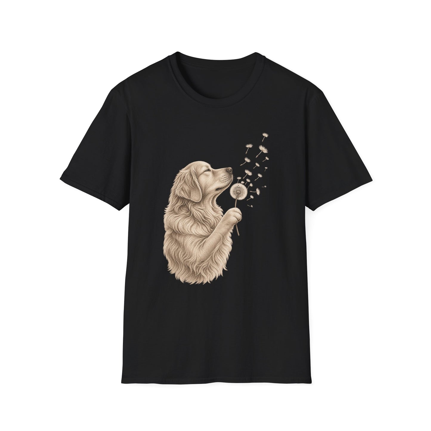 Golden Retriever Dandelion T-Shirt — Cute Dog Floral Tee