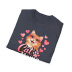 Cat Mama T-Shirt — Cute Cat with Hearts Graphic Tee for Cat Lovers