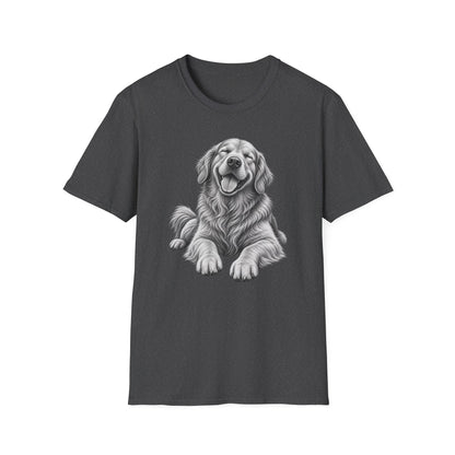 Golden Retriever Portrait T-Shirt — Smiling Dog Graphic Tee for Dog Lovers