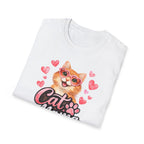 Cat Mama T-Shirt — Cute Cat with Hearts Graphic Tee for Cat Lovers
