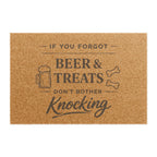 Doormat — "If You Forgot Beer & Treats Don't Bother Knocking" Funny Welcome Mat