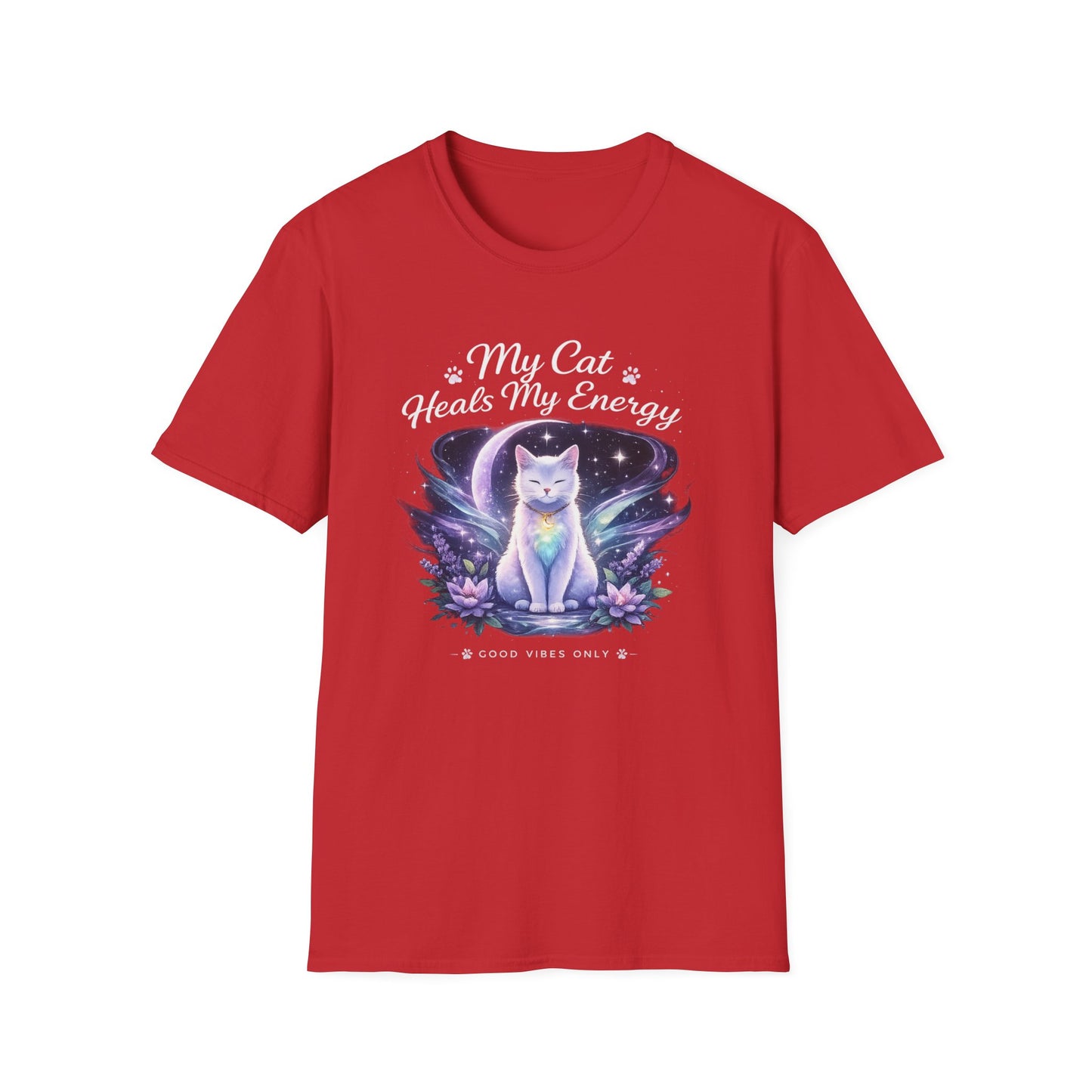 My Cat Heals My Energy T-Shirt — Spiritual Cat Lover Tee