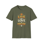 Camiseta "Live Love Meow": una linda camiseta con estampado de pata de gato para amantes de los gatos