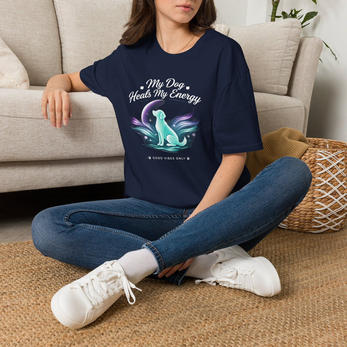 My Dog Heals My Energy T-Shirt — Spiritual Dog Lover Tee