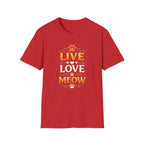 Camiseta "Live Love Meow": una linda camiseta con estampado de pata de gato para amantes de los gatos