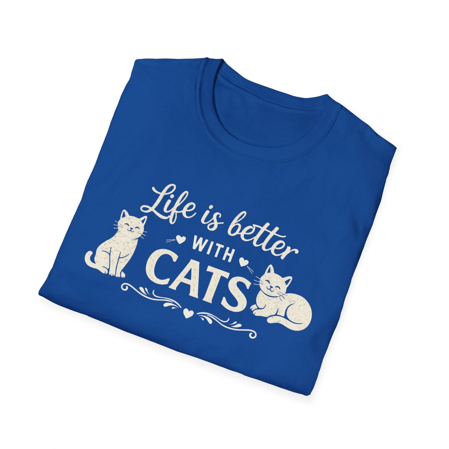 Camiseta "La vida es mejor con gatos" — Camiseta linda para amantes de los gatos