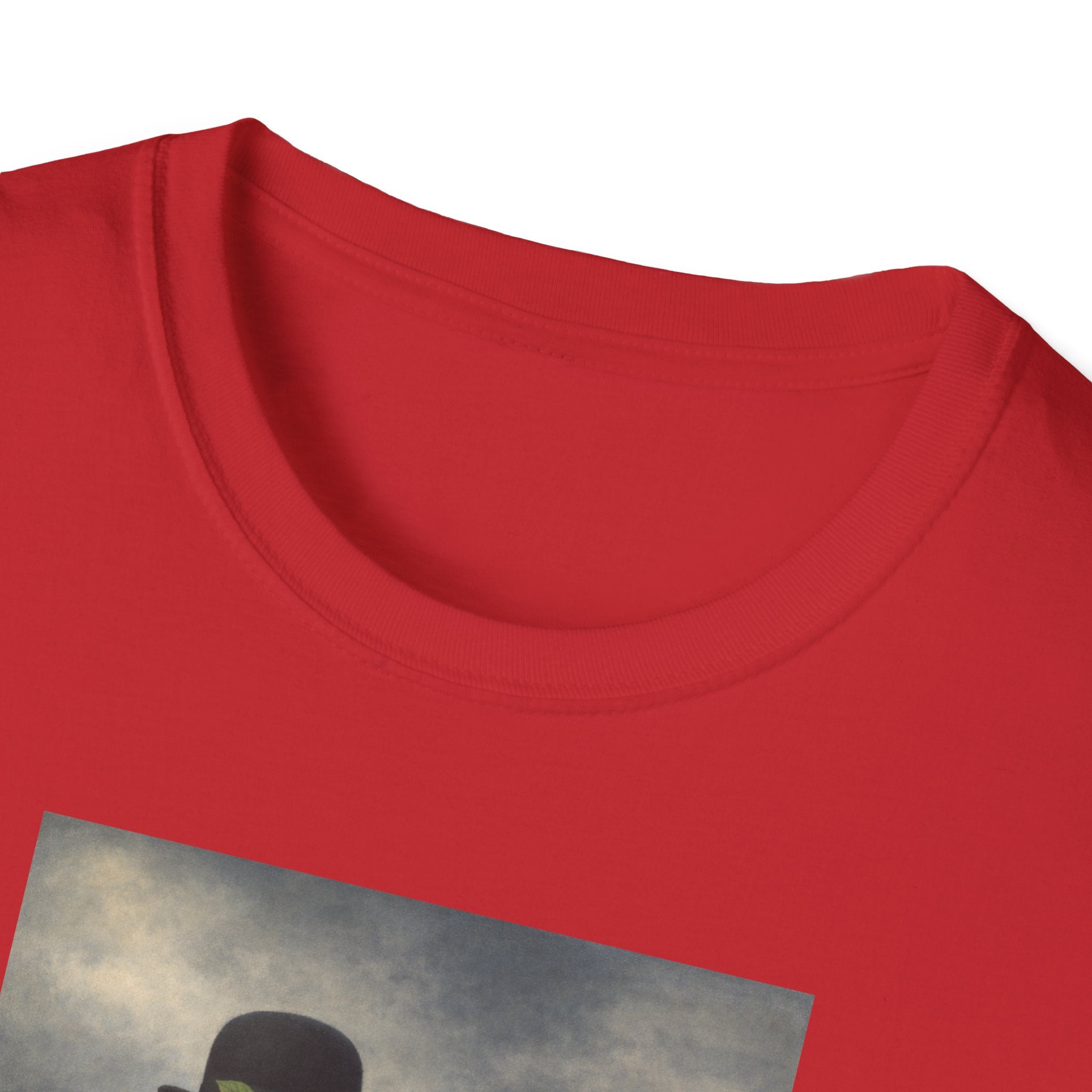 Surreal Magritte-Inspired Man with Apple T-Shirt — Vintage Surrealist Art Tee