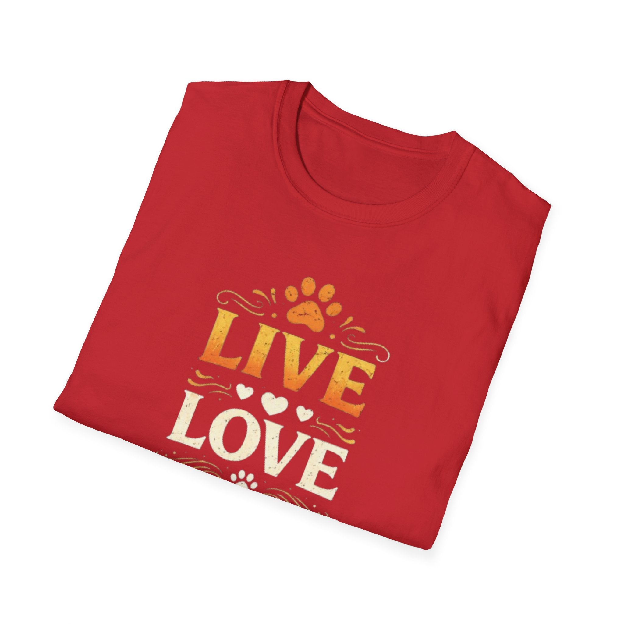 Camiseta "Live Love Meow": una linda camiseta con estampado de pata de gato para amantes de los gatos