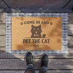 Doormat — "Come In And Pet The Cat" Decorative Coconut Coir Welcome Mat