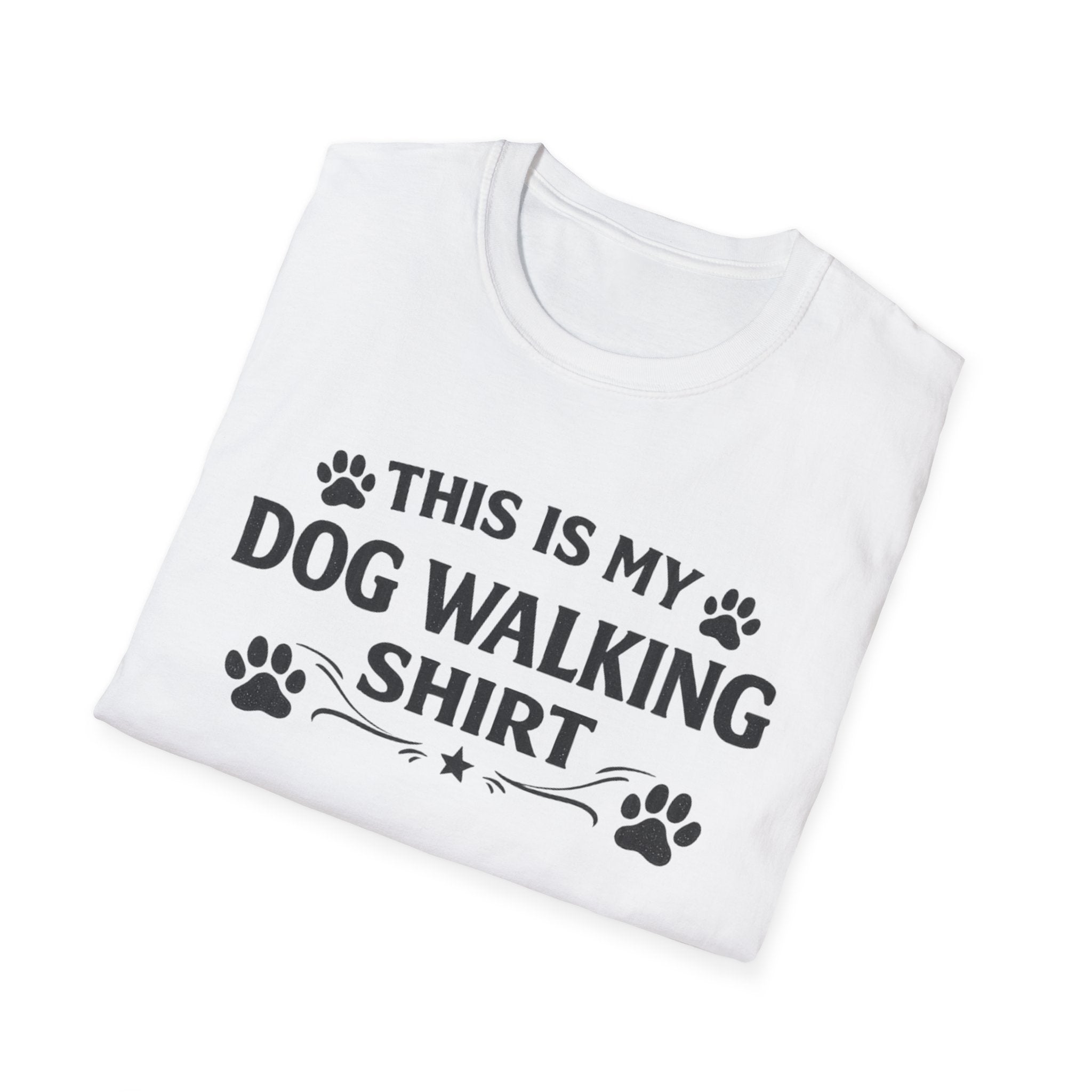 Dog Walking T-Shirt — "This Is My Dog Walking Shirt" Paw Print Tee